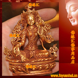 【佛缘汇】 尼泊尔进口 纯手工9厘米精品红铜 全鎏金 绿度母 佛像