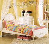 A1010】美式田园实木床家具定做欧式雕花四柱公主床儿童床女孩床