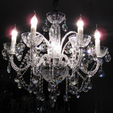 欧式客厅餐厅饭厅卧室灯 高品质白色蜡烛吊灯进口水晶灯饰灯具