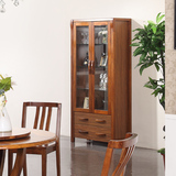 新中式胡桃木色乌金木色宜家现代简约时尚实木酒柜厅柜包物流