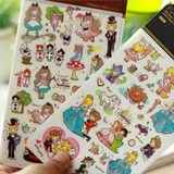 韩国正版进口 手绘白雪公主灰姑娘可爱彩色装饰贴卡通透明PVC贴纸