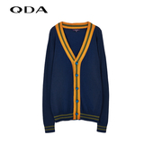 QDA男装专柜正品2016春季新韩版V领针织开衫毛衣短外套47111207