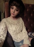 日系VIVI杂志推荐复古麻花粗棒针手工球球短款套头针织衫女装毛衣