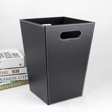 丽然 皮革垃圾桶 收纳桶 办公桌面上时尚字画桶 书房创意欧式