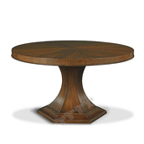 现代美式欧式新古典仿古做旧经典实木拼花圆桌会议桌大堂桌餐桌