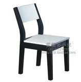 餐厅家具时尚简约现代中式木质带靠背环保椅子餐椅电脑椅Y9黑白色