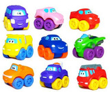 外贸彩色耐摔软胶滑行玩具车 Q版卡通水陆两用儿童婴儿小汽车玩具