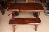 樟木餐桌椅组合 实木餐台凳酒店桌子 中式饭桌茶桌简约 特价DE-01