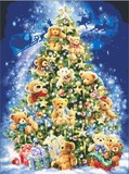 设计电子源文件图纸十字绣杂志 HAE-DW070 圣诞熊树TeddyBearTree