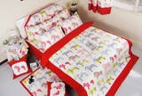 1.2 1.5 1.8米韩国儿童卡通夹棉纯棉三四件套件绗缝床裙全棉床罩