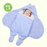 新生儿抱被睡袋两用 婴幼儿被子棉花天鹅绒婴儿包被纯棉春秋薄款