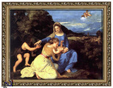 艺微宗教人物画像圣像肖像圣经圣诞装饰画实木有框画圣母与耶稣