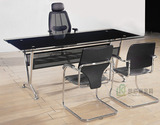 现代会议桌 条形桌 钢化玻璃办公桌 会议洽谈桌 培训桌不锈钢桌