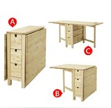 宜家诺顿蝴蝶桌 实木折叠餐桌 简约多功能 桦木折叠桌 小户型特价