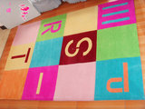 特价纯手工腈纶地毯儿童房间可爱床边卡通字母数字地毯客厅茶几毯