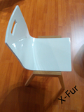 实木榉木架餐椅简约书房椅现代多层夹板弯曲木板白黑色烤漆椅