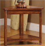 美式实木家具三角形小茶几角几沙发边几电话桌咖啡桌实木转角桌台