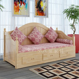 掌柜推荐全实木沙发床推拉床简约现代全松木抽拉坐卧两用床可定制