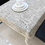 包邮zakka英文字母纯棉麻桌布台布茶几布餐桌布多尺寸可定做布艺