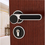 莱普太空铝黑色室内门锁执手锁具分体房门锁把手锁实木门锁卧室锁