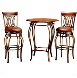 欧式创意铁艺吧台组合休闲桌椅室内阳台桌椅宜家咖啡桌椅三件套装