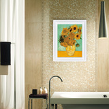 梵高向日葵 现代简约装饰画瓷板画 浴室卫生间挂画壁画 防水防潮
