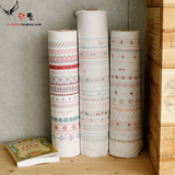 DIY布艺手工布料 韩国订单棉麻 自然风 十字绣 条纹印花 半米起售