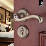 博拉德欧式门锁室内卧室房门门把手仿古青古铜实木分体通用型门锁