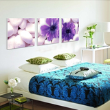 现代装饰画三联画客厅沙发无框画家居壁画静物石头紫色花卧室挂画