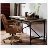 欧美铁艺实木书桌 LOFT工业风写字桌椅 法式乡村复古办公桌 书桌