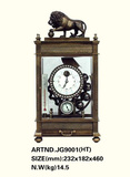 狮子滚球纯铜雕 欧式座钟 古典钟 仿古机械家居装饰客厅摆设铜钟