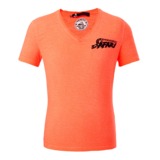 正品折扣DSquared2荧光橙色Ｖ领男士夏款休闲半袖男装短袖T恤包邮