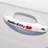 hellokitty KT猫反光蝴蝶结汽车贴纸门把手卡通个性装饰拉花帝图