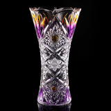 简约欧式加厚彩色水晶透明玻璃富贵竹大号花瓶插花器客厅台面摆件