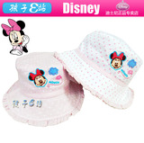 正品Disney/迪士尼米妮帽子女童儿童帽盆帽渔夫帽遮阳帽