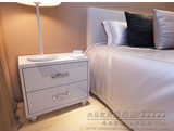 白色烤漆床头柜实木钢琴烤漆宜家床边柜简约现代床角柜创意2斗柜