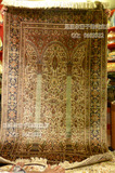尼泊尔特色克什米尔纯手工真丝波斯地毯地垫挂毯（122*183cm）
