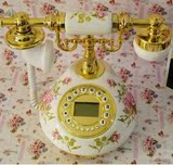 陶瓷仿古电话机复古电话机欧式电话机古董电话机转盘旋转拨号