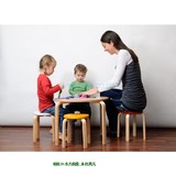 外贸mocka实木儿童餐椅宝宝木制吃饭彩色圆凳小板凳幼儿园学习椅