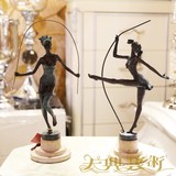 包邮正品精品铜雕塑少女跳绳桌面摆件展柜装饰品/礼品礼物高34CM
