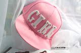 韩国粉色BOY GIRL亚克力平沿街舞嘻哈翻檐棒球帽原宿女士帽子