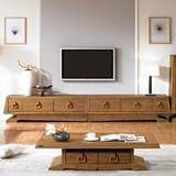 韩国老榆木电视柜纯实木韩式家具可储物电视柜整装榫卯矮柜边柜