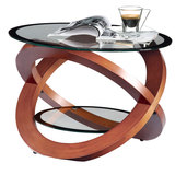 创意圆形小茶几实木钢化玻璃角几环保家具时尚简约清仓休闲咖啡桌