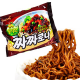 韩国进口零食品 三养黑色橄榄油炸酱面速食方便面140g 买10包包邮