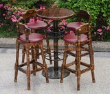 碳化复古欧式实木酒吧桌椅吧椅吧凳高脚凳吧台厂家特价现货款式一