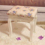 韩式田园实木坐凳梳妆凳椅子凳子象牙白色化妆凳换鞋凳加粗款特价