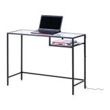 ◆成都宜家免费代购◆维特索 笔记本电脑桌书桌 黑褐色钢化玻璃