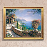 风景油画 纯手绘客厅餐厅玄关挂画 卧室地中海风景装饰画AM019