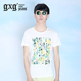 gxg．jeans【特惠】男夏季男士印花时尚修身短袖T恤#42644244