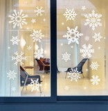 圣诞雪花贴纸雪花静电贴玻璃贴纸新年玻璃橱窗服装店创意墙贴窗花